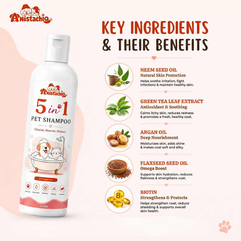 Anistachio Five in One Shampoo for Dogs & Cats