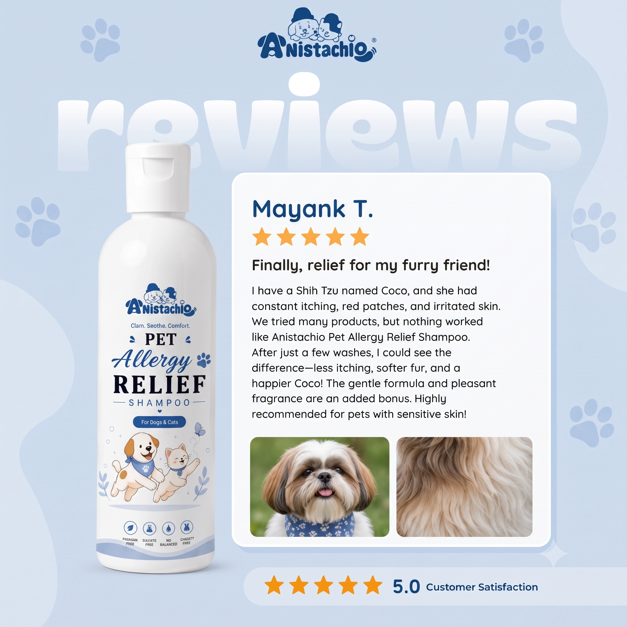 Anistachio Pet Allergy Relief Shampoo